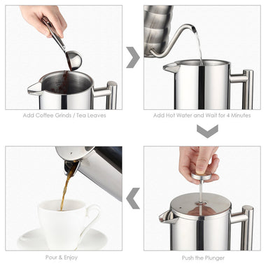 Stainless Steel Double Wall Insulated French Press