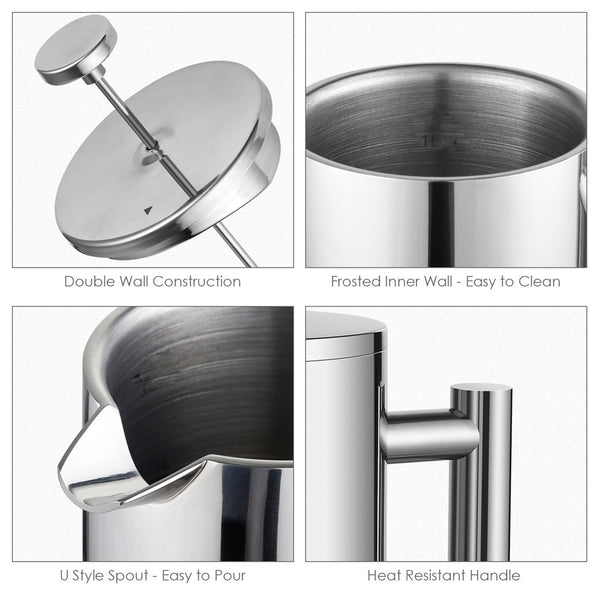 Stainless Steel Double Wall Insulated French Press