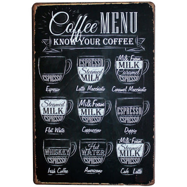 Vintage Coffee Menu Board