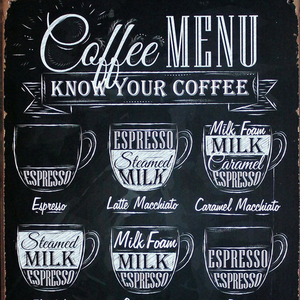 Vintage Coffee Menu Board