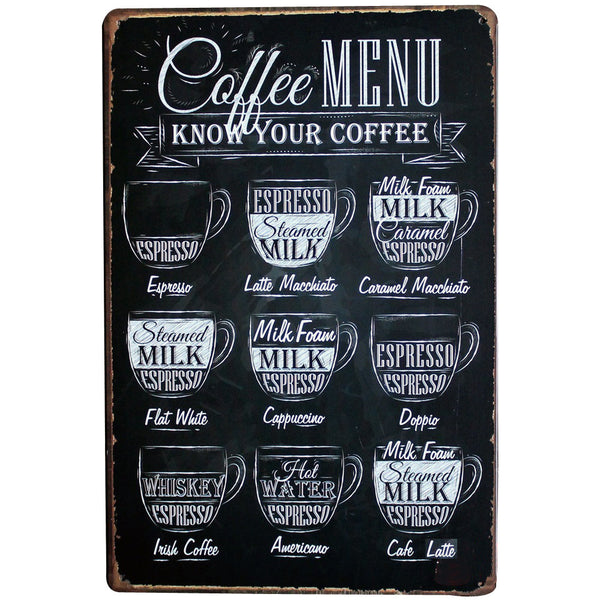 Vintage Coffee Menu Board